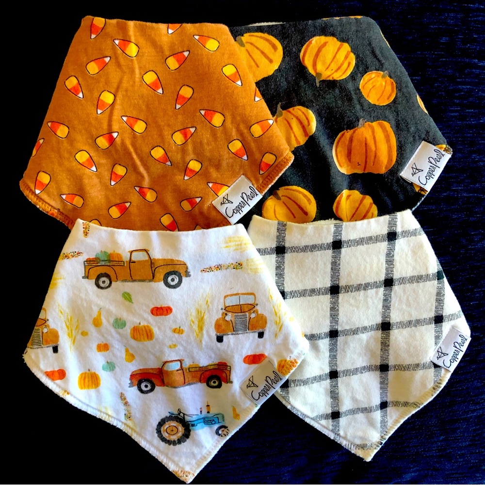 🍁Fall Copper Pearl Baby Bandana Bib Bundle